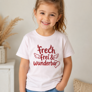 Kinder-Shirt „frech frei & wunderbar“ – liebevoll, verspielt und mit ganz viel Persönlichkeit