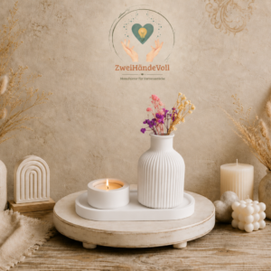 Dekoset „Zeitlose Harmonie“ – mit Kerze, Vase und Tablett