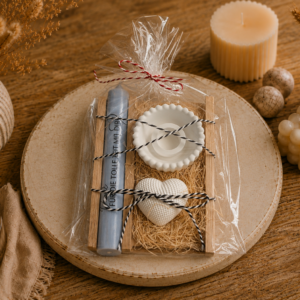 Geschenkset „Danke“ – liebevolle Aufmerksamkeit mit Kerze und Dekoration